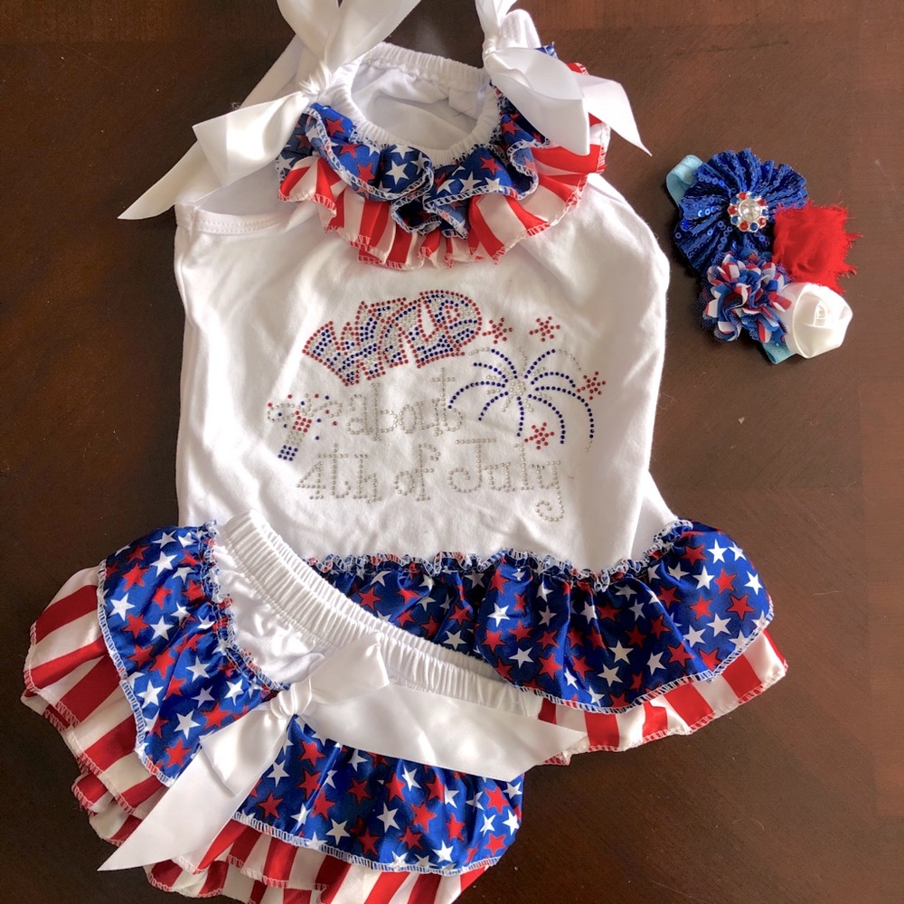 Wild about 4th of July kids Independence Day outfit 24M